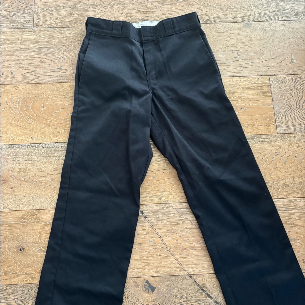 Dickies Black Dress Pants with Flat Front Design